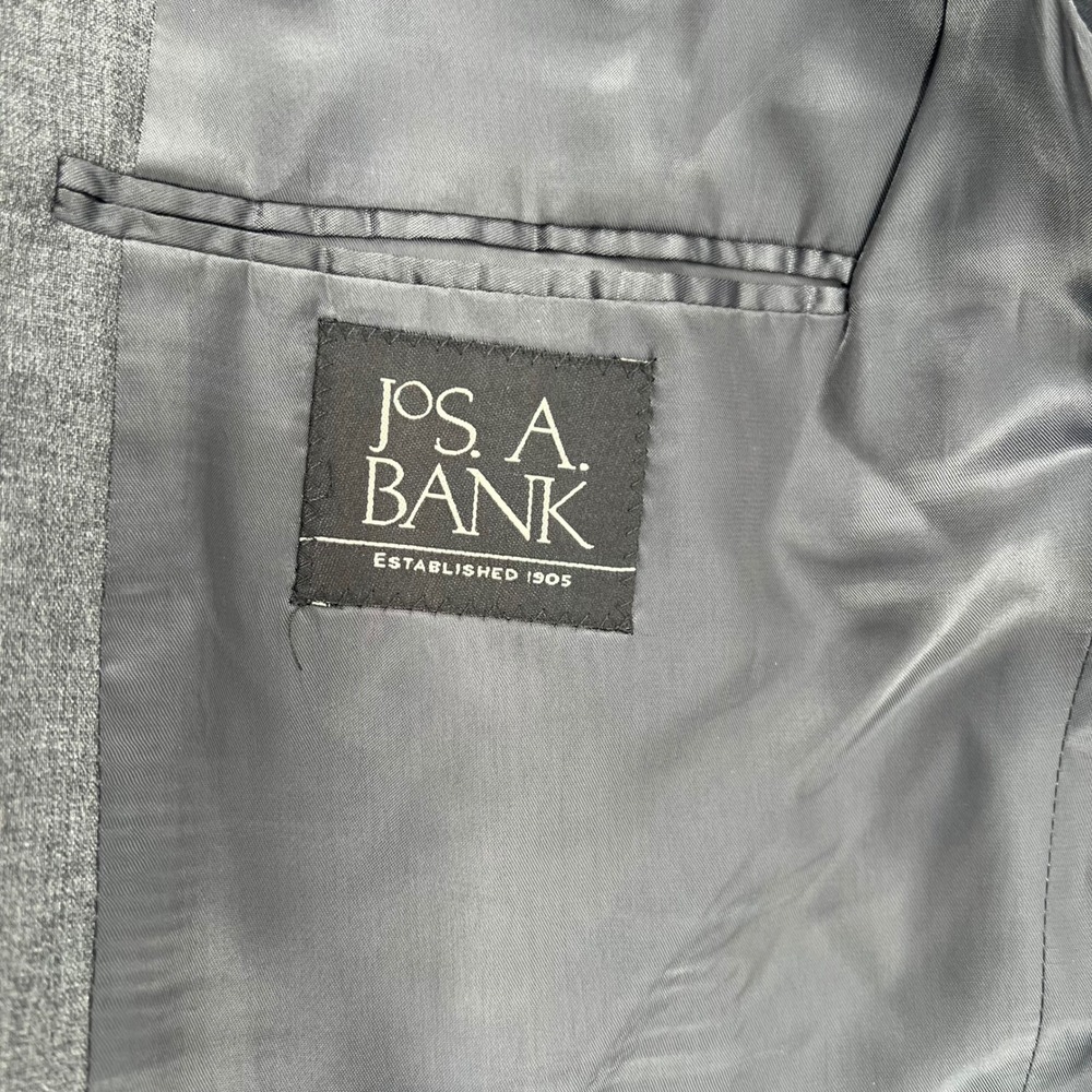 Jos. A. Bank 100% Wool Men's‎ Gray Two Button Blazer Jacket 46 L Business Career - Picture 8 of 9